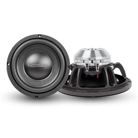 Euphoria 10 midbass - EX8NMB-CF 8″ Neo Carbon Fiber MidBass 2″ (63.5mm) Midrange Voice Coil Neodymium 10 Piece Radially Equalized Magnet Assembly IP52 Rated Carbon Fiber Cone with Treated Rubber Surround Die-Cast Aluminum Basket with Radial Venting Dimensions Freq Response 45-8K 300 watt power handing 600 watt dynamic power handling T/S. 
